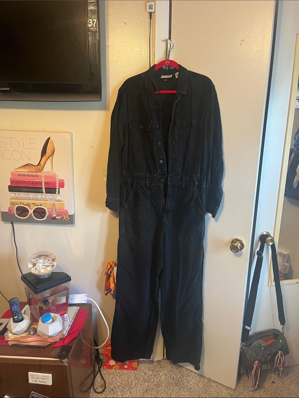 Universal Thread Black Denim Utility Jumpsuit
